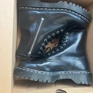 1460 Lace and Zip Smooth leather Boots